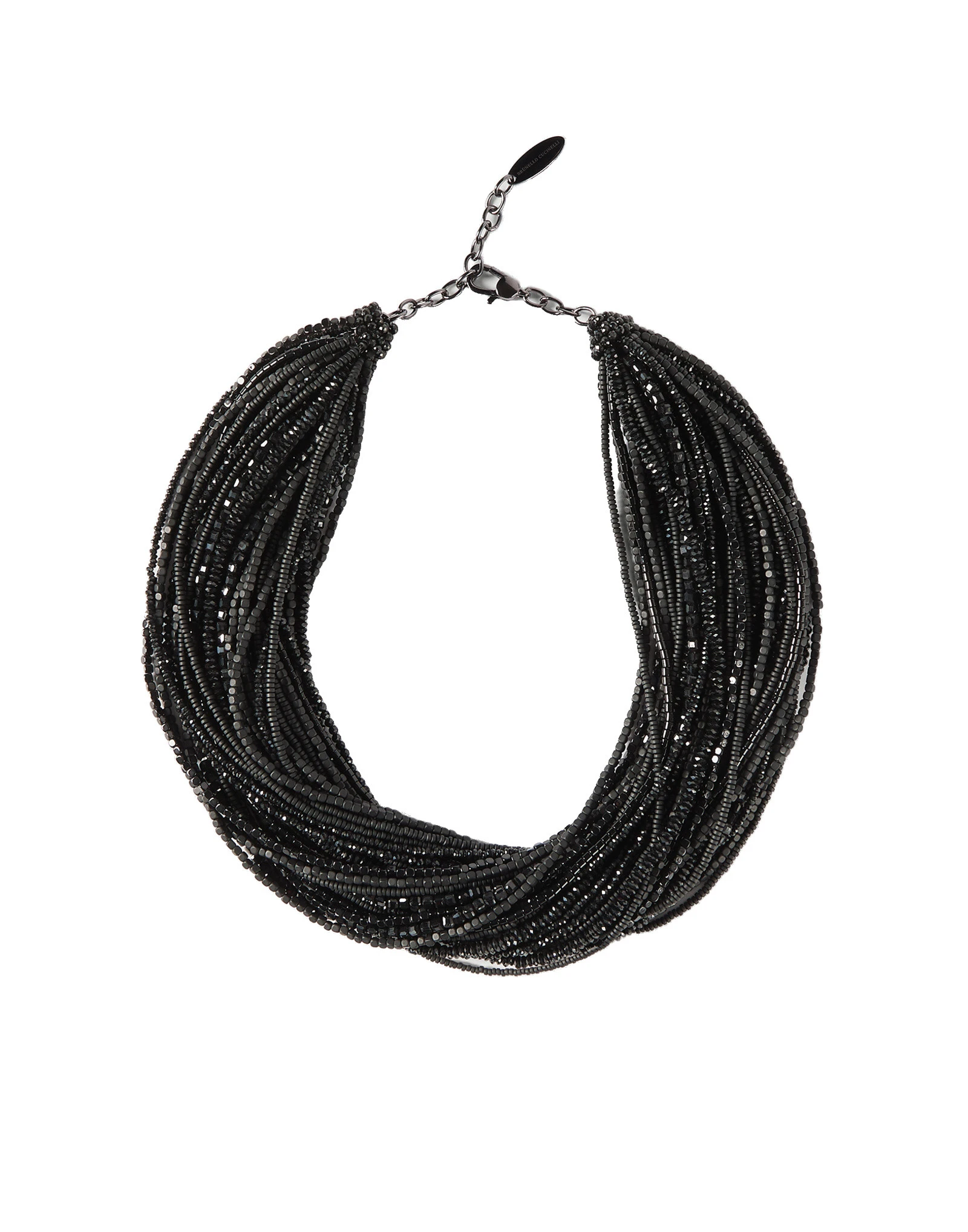 Brunello Cucinelli Hematite and Sterling Silver choker in Black Brunello Cucinelli Hematite and Sterling Silver choker in Black | Necklace | Coveti