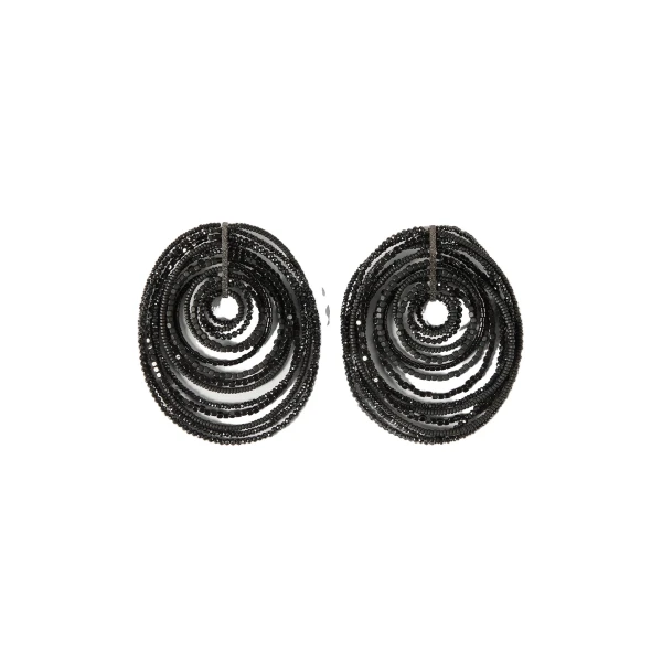 Hematite and Sterling Silver earrings in Black