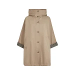 Brunello Cucinelli Hooded outerwear jacket with monili in Camel