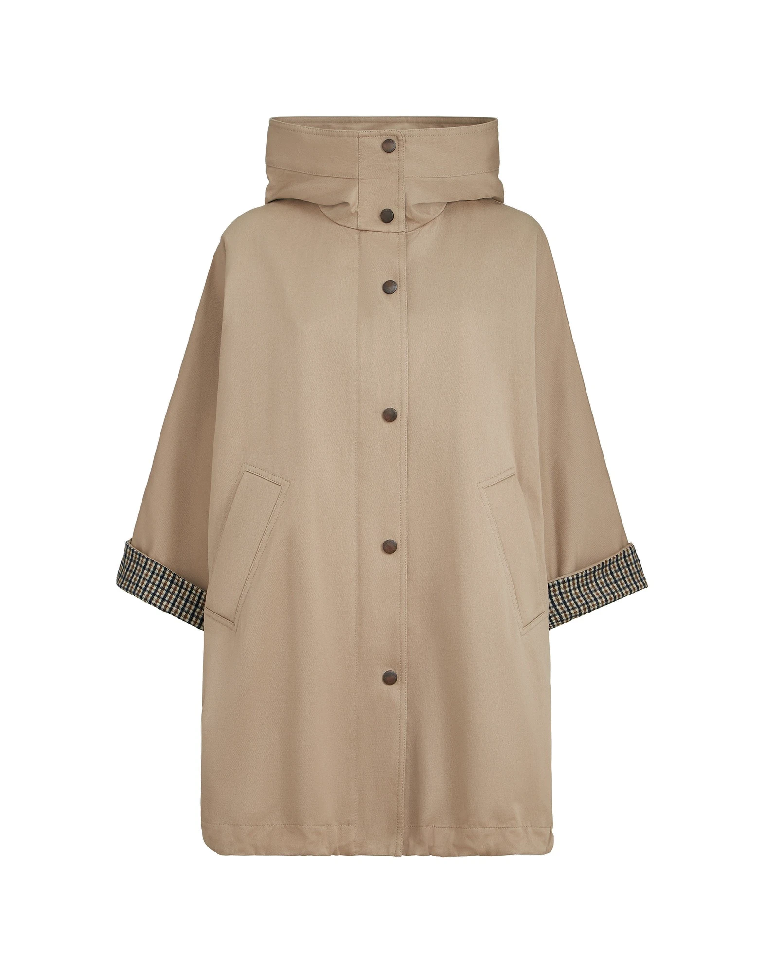 Brunello Cucinelli Hooded outerwear jacket with monili in Camel | Buy Jackets at Coveti Brunello Cucinelli Hooded outerwear jacket with monili in Camel