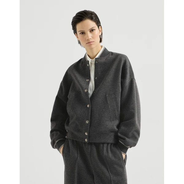 Brunello Cucinelli Interlock bomber jacket in Anthracite
