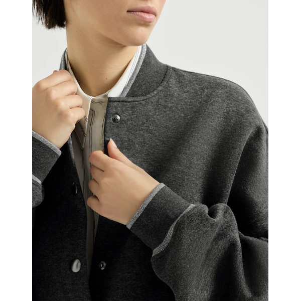 Brunello Cucinelli Interlock bomber jacket in Anthracite