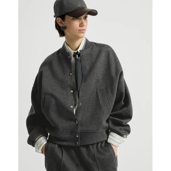 Brunello Cucinelli Interlock bomber jacket in Anthracite