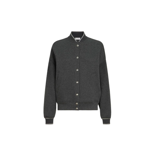 Brunello Cucinelli Interlock bomber jacket in Anthracite