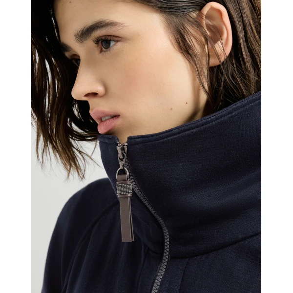 Brunello Cucinelli Interlock cardigan with monili in Cobalt