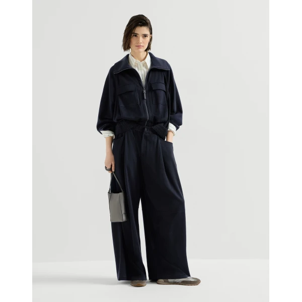 Brunello Cucinelli Interlock cardigan with monili in Cobalt