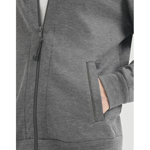Brunello Cucinelli Interlock top with hood and Precious in Dark Grey
