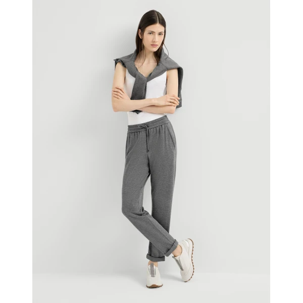 Brunello Cucinelli Interlock trousers with Shiny Pocket in Dark Grey