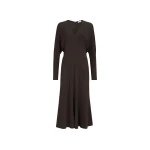 Brunello Cucinelli Jersey dress with monili in Coffee