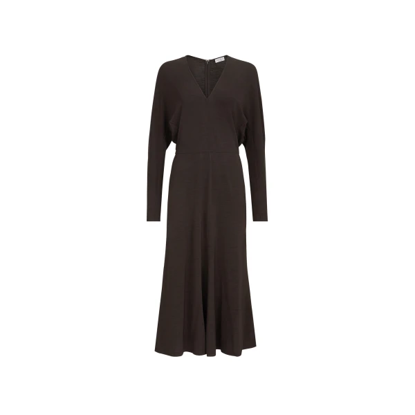 Jersey dress with monili in Coffee