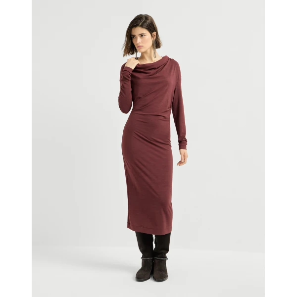 Brunello Cucinelli Jersey dress with monili in Red