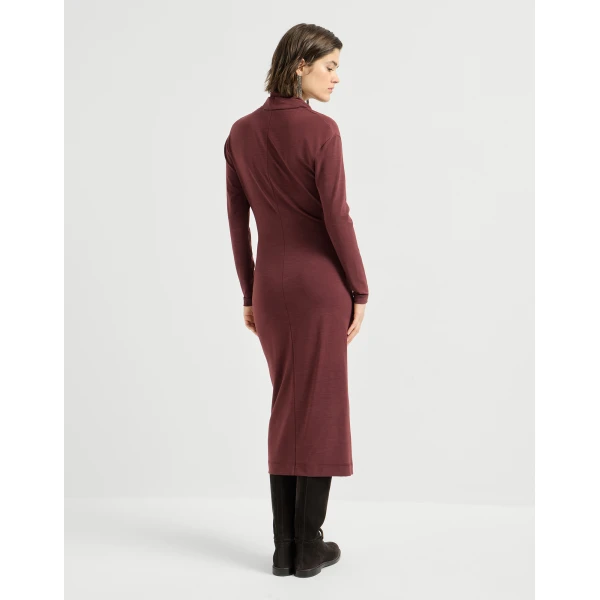 Brunello Cucinelli Jersey dress with monili in Red