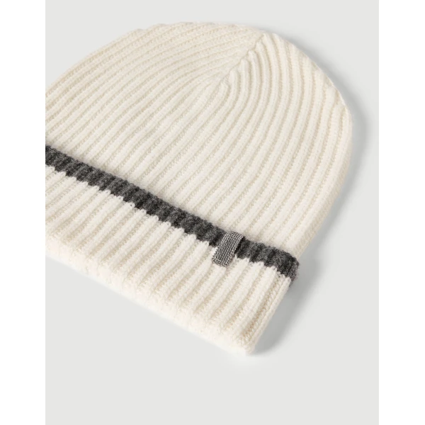 Brunello Cucinelli Knit beanie in Panama, view 2 | Hats | Coveti