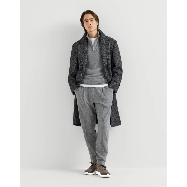 Brunello Cucinelli Knit runners with heat-bonded details in Cocoa, view 4 | Sneakers | Coveti