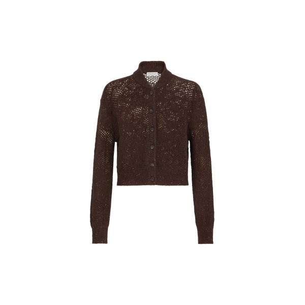 Brunello Cucinelli Lace flowers cardigan in Brown
