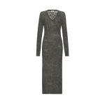 Brunello Cucinelli Lace flowers dress in Lead