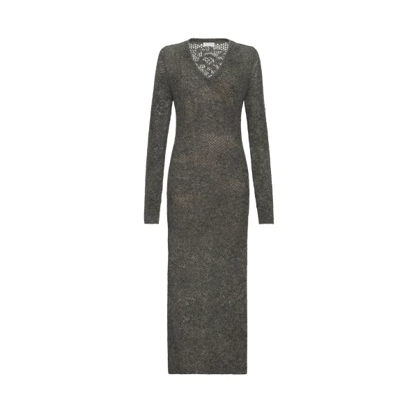 Lace flowers dress in Lead