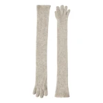 Brunello Cucinelli Lace flowers long gloves in Buff | Gloves | Coveti
