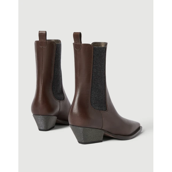 Leather Chelsea boots in Cocoa - Image 4
