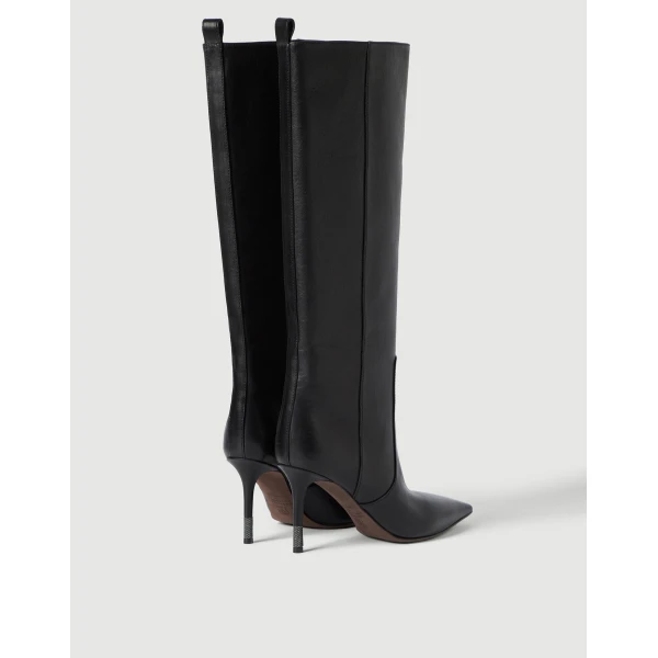Brunello Cucinelli Leather boots in Black, view 2 | Boots | Coveti