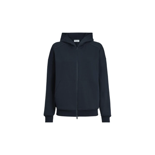Brunello Cucinelli Lightweight French terry sweatshirt in Blue
