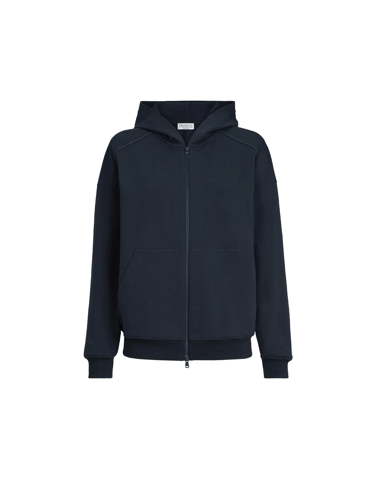 Brunello Cucinelli Lightweight French terry sweatshirt in Blue | Buy Jackets at Coveti Brunello Cucinelli Lightweight French terry sweatshirt in Blue