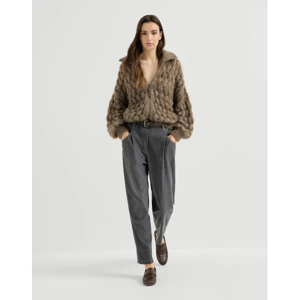 Lightweight denim five-pocket trousers in Dark Grey - Image 5