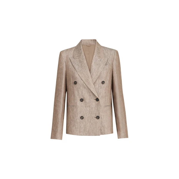 Linen denim jacket in Beige