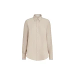 Brunello Cucinelli Linen shirt with monili in Beige | Shirts | Coveti