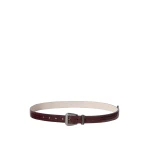 Brunello Cucinelli Lizard-effect calfskin belt in Burgundy | Belts | Coveti