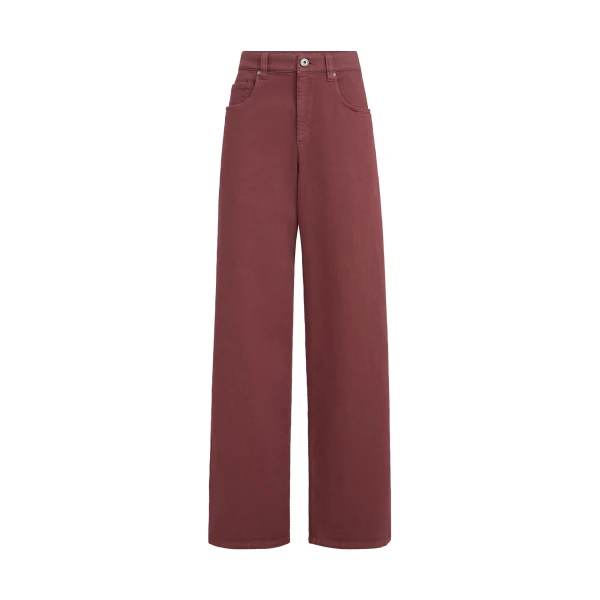 Brunello Cucinelli Loose Barrel trousers in Wine