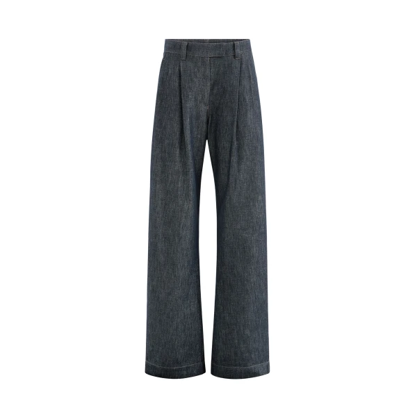 Loose Curved trousers in Denim