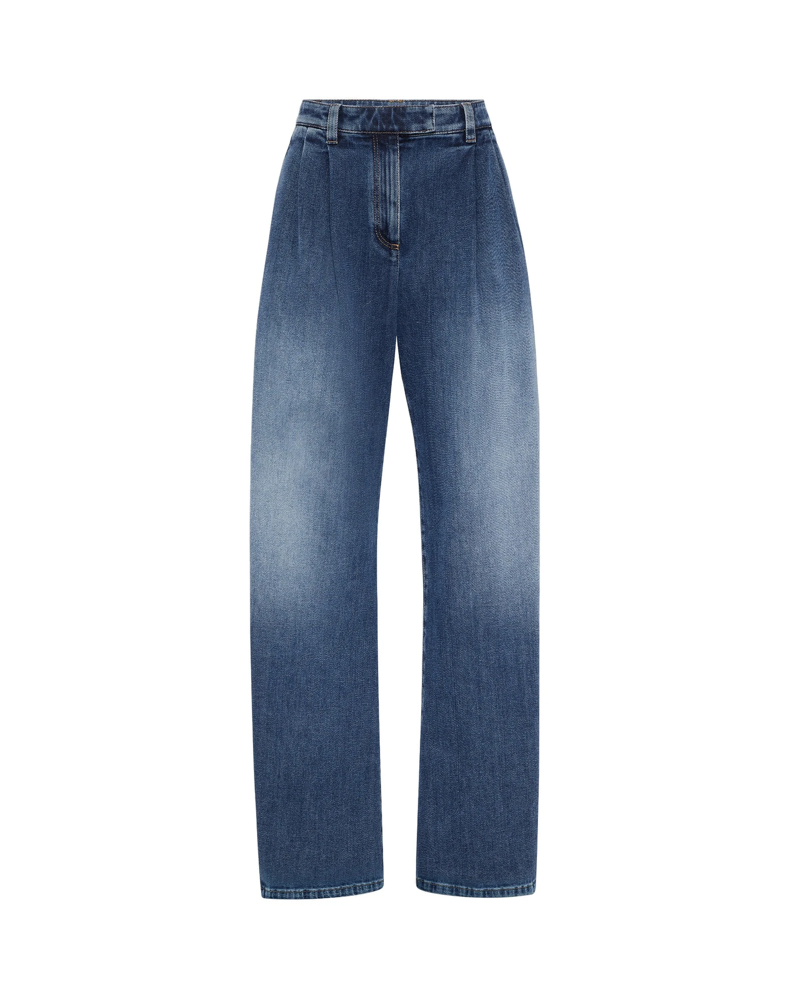 Brunello Cucinelli Loose Curved trousers in Medium Denim Brunello Cucinelli