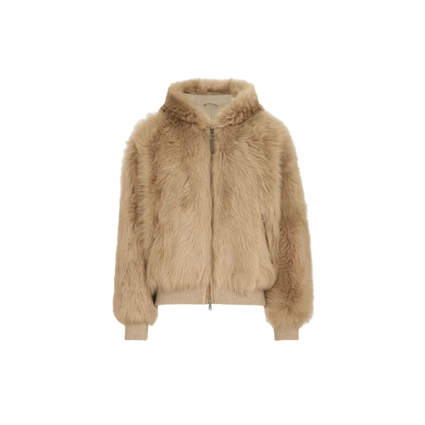 Lux shearling outerwear jacket in Honey