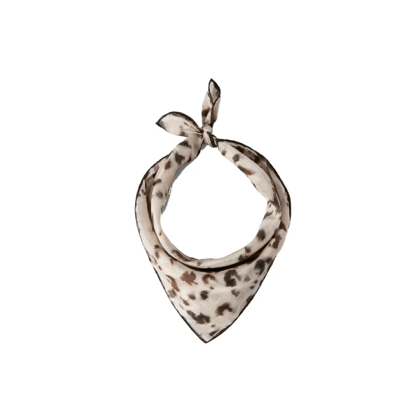 Lynx Print silk scarf in Beige