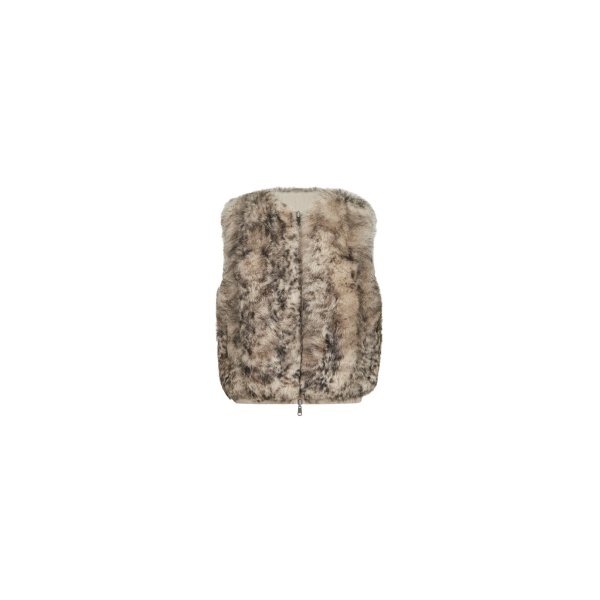 Brunello Cucinelli Lynx-effect shearling reversible vest in Light Brown