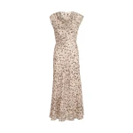 Brunello Cucinelli Lynx print pongee dress in Beige