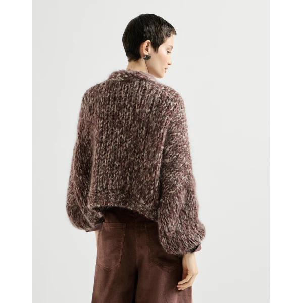 Malfilé mohair cardigan in Purple - Image 3