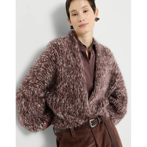 Malfilé mohair cardigan in Purple - Image 5