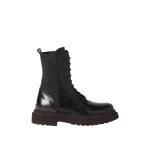 Brunello Cucinelli Matte calfskin and flannel boots in Black