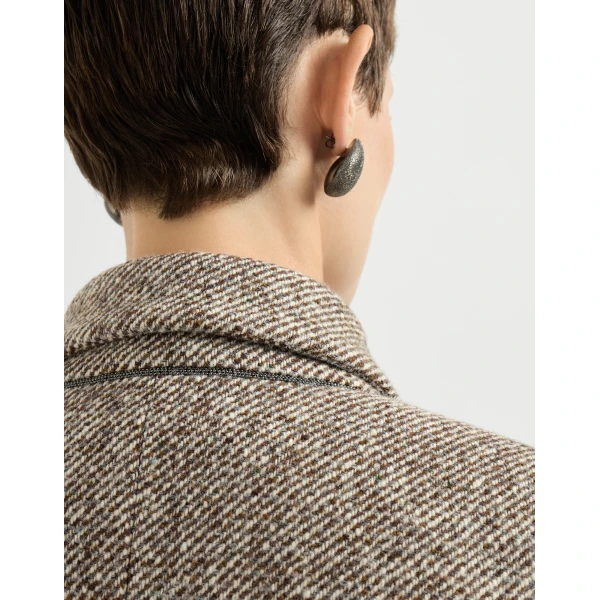 Brunello Cucinelli Mélange diagonal blazer in Brown