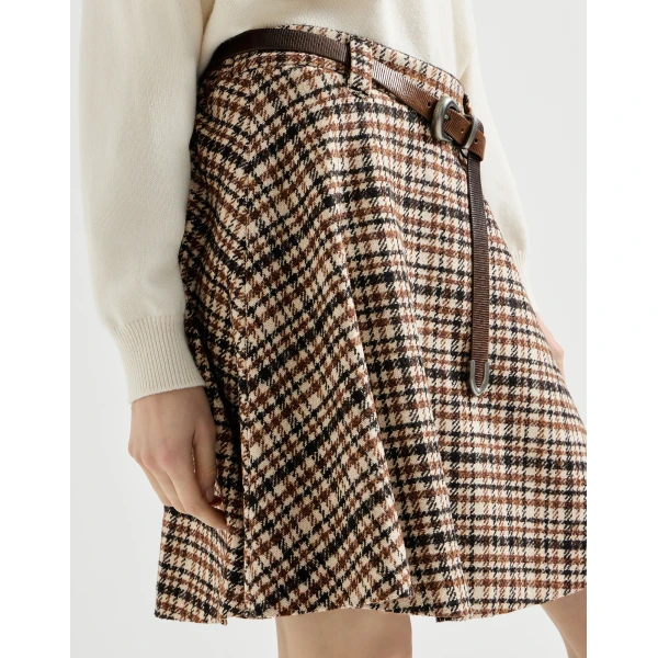 Brunello Cucinelli Mini circle skirt in Light Brown
