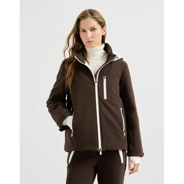 Brunello Cucinelli Mountain outerwear jacket in Brown, view 2 | Jackets | Coveti