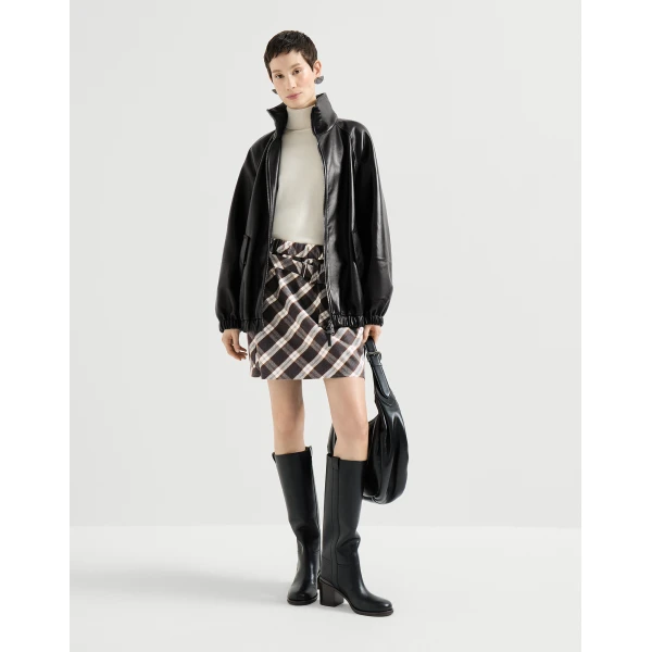 Nappa leather bomber jacket in Black - Image 6