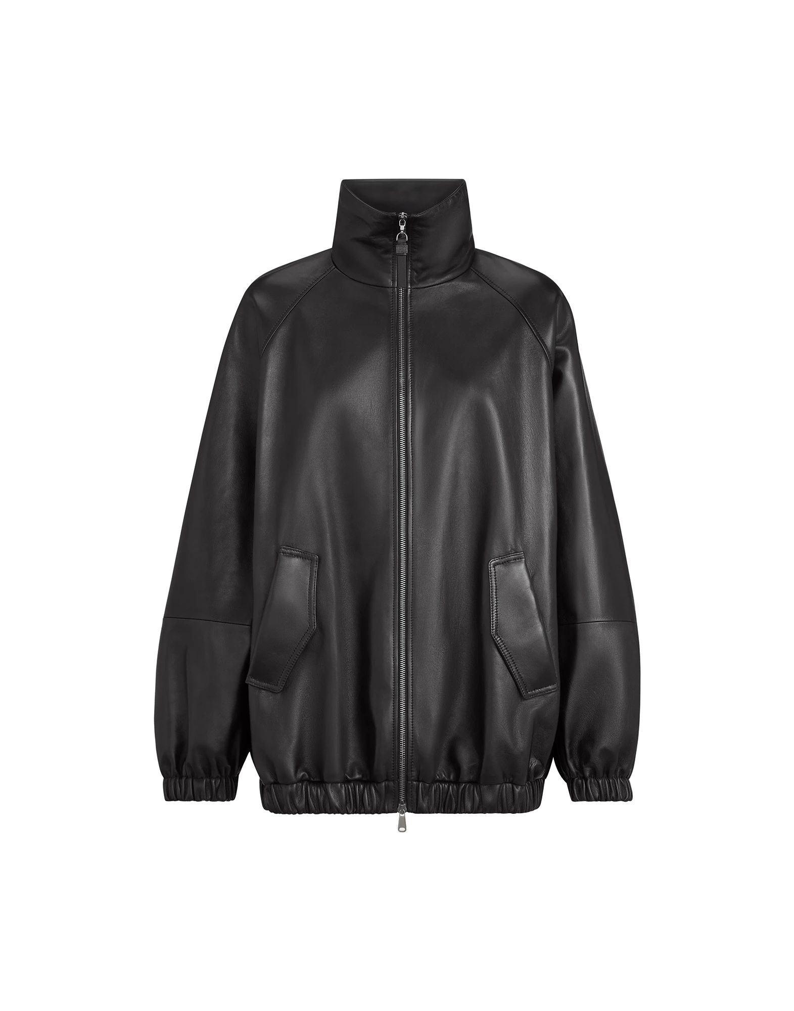 Brunello Cucinelli Nappa leather bomber jacket in Black | Buy Jackets at Coveti Brunello Cucinelli Nappa leather bomber jacket in Black