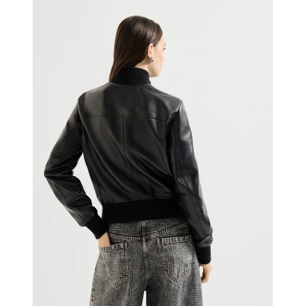 Nappa leather jacket in Black - Image 3