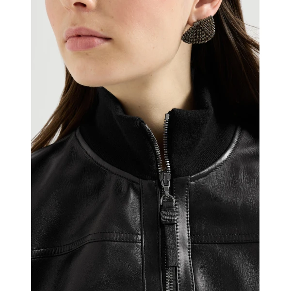 Nappa leather jacket in Black - Image 4