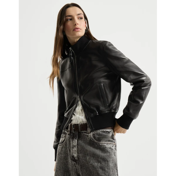 Nappa leather jacket in Black - Image 5