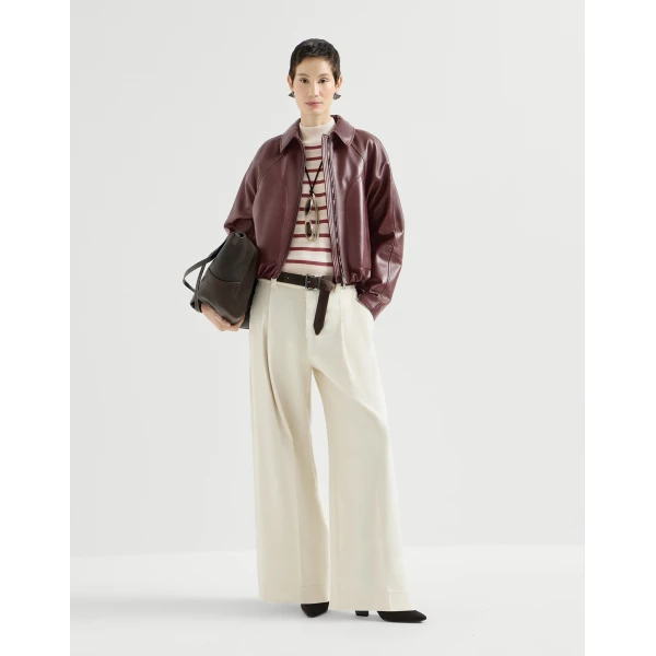 Nappa leather jacket in Burgundy - Image 6