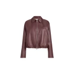 Brunello Cucinelli Nappa leather jacket in Burgundy